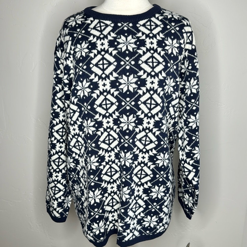 NWT Elizabeth by Liz Claiborne Navy & White sweater Size 3